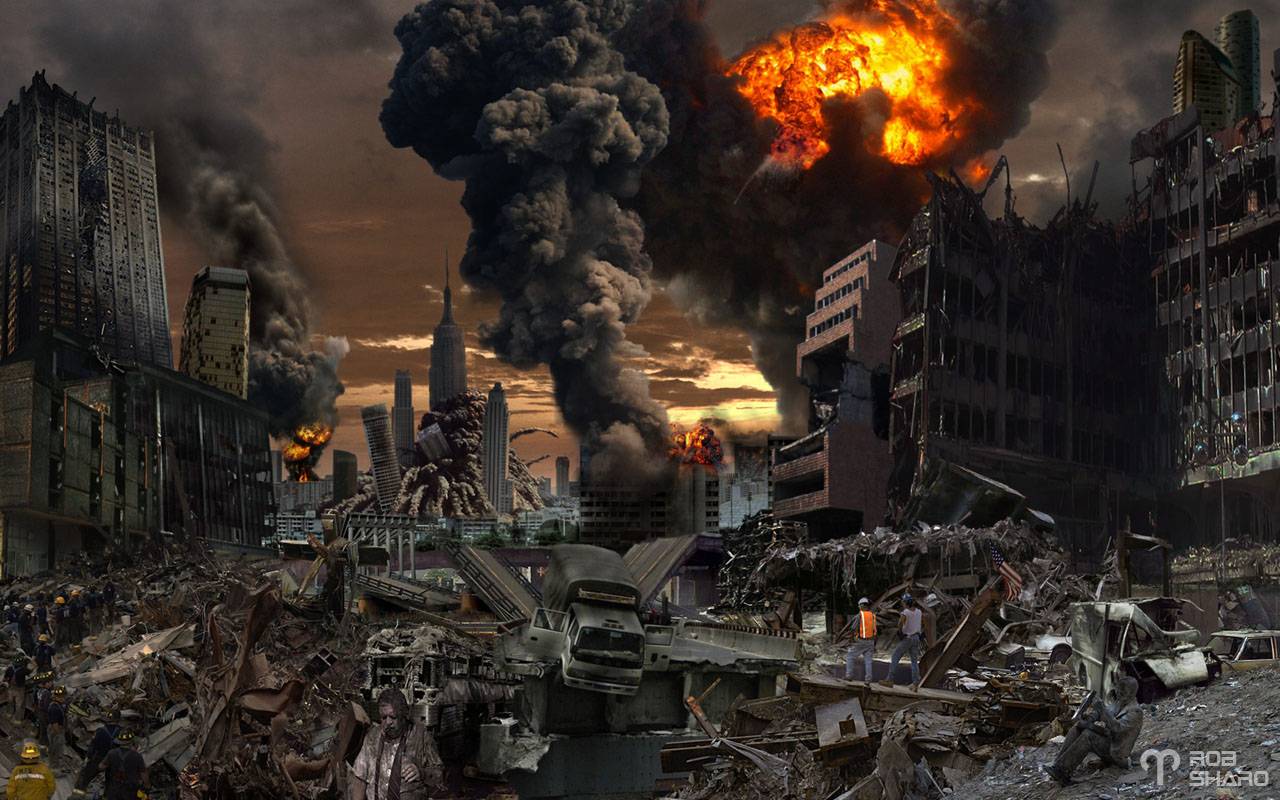 Nuclear city. Атомная бомбардировка Нью-Йорка. Разруха апокалипсис. После атомной войны.
